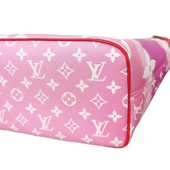 Louis Vuitton Escale Neverfull MM M45127 Rouge Red Pink Watercolor Monogram Tote - Picture 6 of 13
